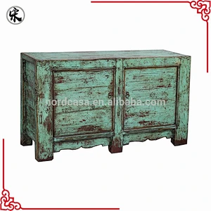 asian antique pine wood 2 door cabinet