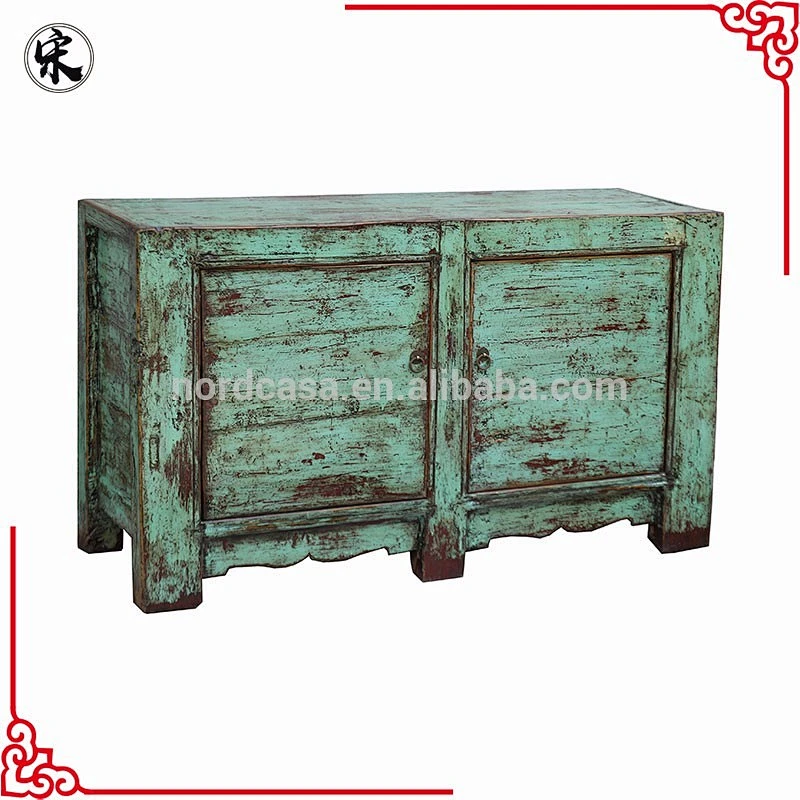 asian antique pine wood 2 door cabinet