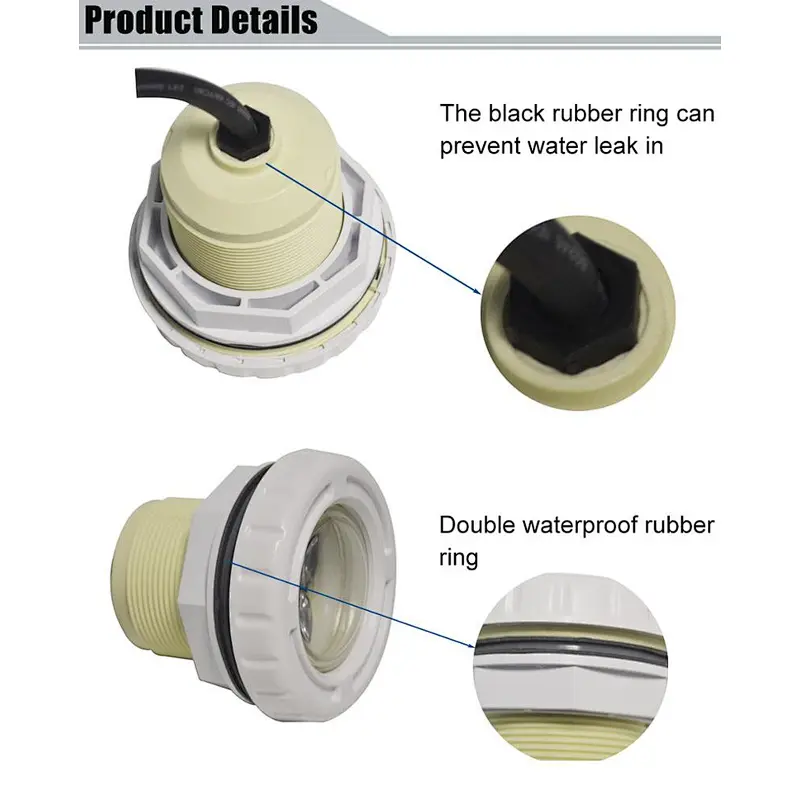 HOTOOK China Supplier Marine Underwater Light 12V 3W RGBW IP68 Waterproof LED Swimming Pool Lights for Spa Liner Pond Piscina
