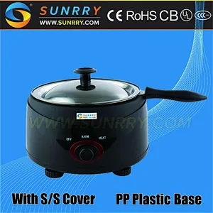 Electric chocolate melting pot with PP plastic base chocolate coating pan (SUNRRY SY-CL1B)