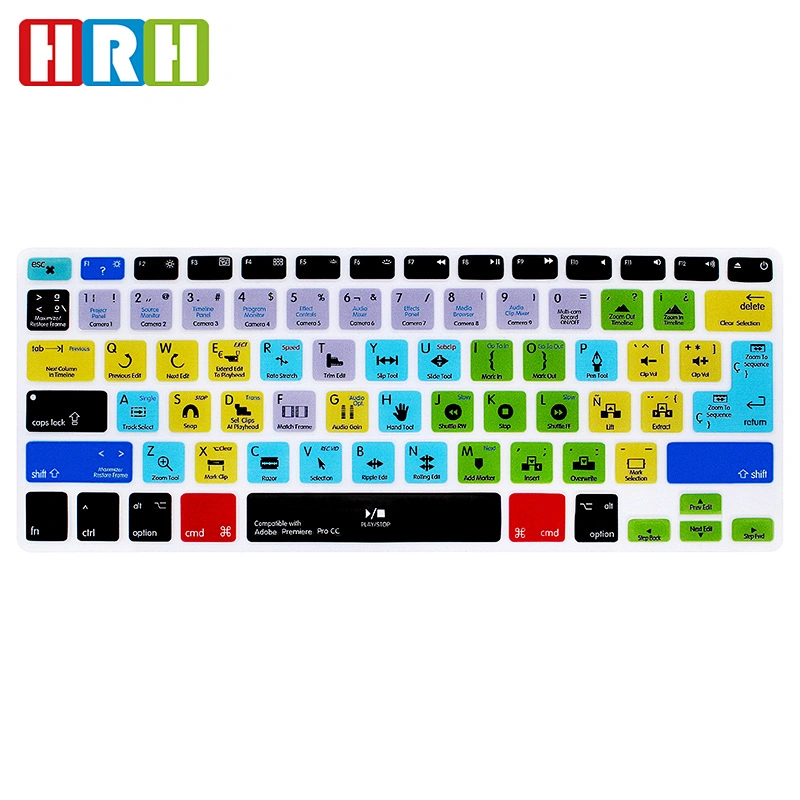 Premiere Pro CC oem hotkeys keyboard covers Spanish Language custom silicone keyboard cover For mac laptop
