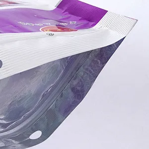 Purple PE transparent snack bag fruit dry bag wholesale