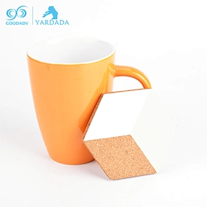 Customized printed logo six square cork coaster
