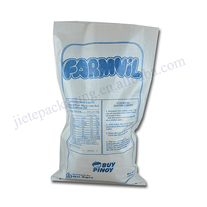 High quality 50kg white plastic laminated pp woven empty rice bags for sale