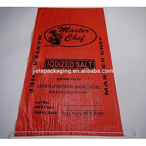 Salt bag PP woven sack for sugar,pepper, 15kg salt packing bag