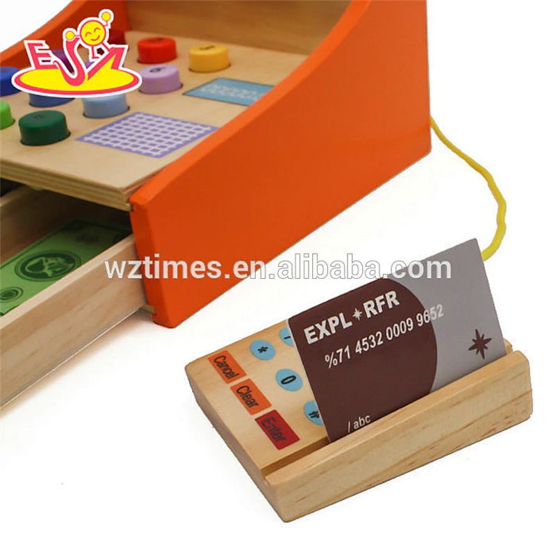new fashion baby wooden cash register toy interesting kids wooden cash register toy for wholesale W10A063