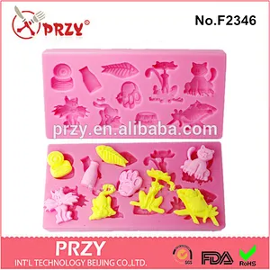 2015 f2346 silicone cake decorating On the beach shape mold