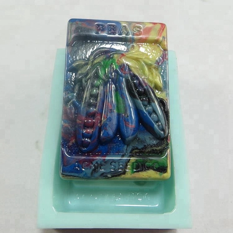 QT0037 Colorful Peas pattern Soap silicone Molds aroma stone mold