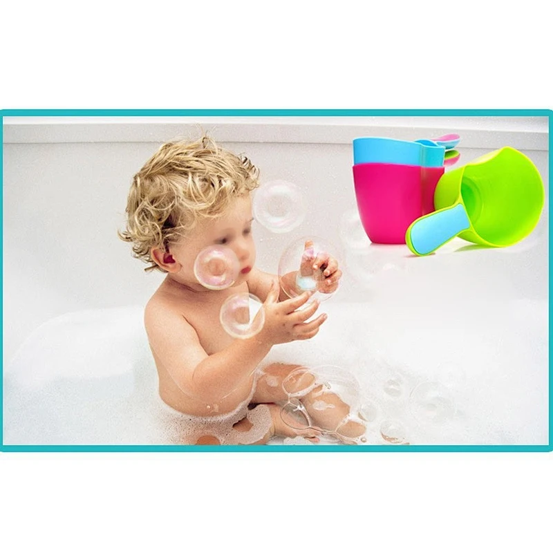 Baby Bath Water Scoop Plastic Cup Bailer for Kids Shower