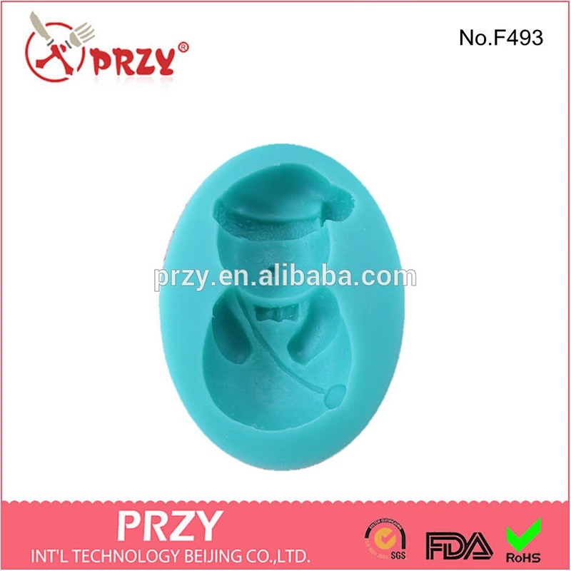 Polymer clay snowman silicone molds / snowman silicone cake molds