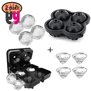 4 Cavity Food Grade Silicone Ice Ball Mold