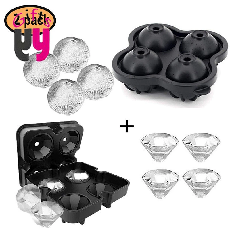 4 Cavity Food Grade Silicone Ice Ball Mold