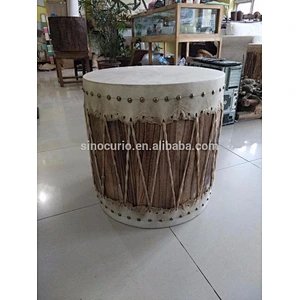 Chinese antique wood drum stool whole drum set for home decor & accessory