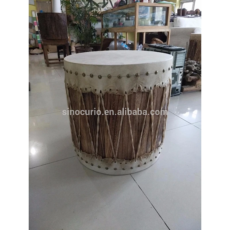 Chinese antique wood drum stool whole drum set for home decor & accessory