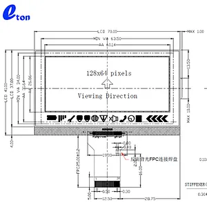 12864 lcd display 128x64 cog graphic lcd module