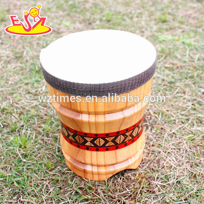 2018 wholesale children wooden toy drum multi-function baby wooden toy drum new design kids wooden toy drum W07A098