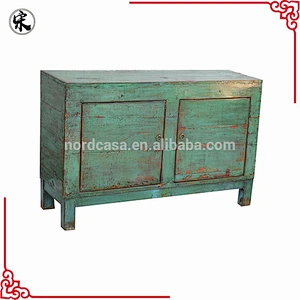 asian antique pine wood 2 door cabinet