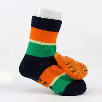 Autumn Winter wholesale kids manufacturers Newborn non slip floor lovely cartoon cat bear coral velvet Baby shoe Socks