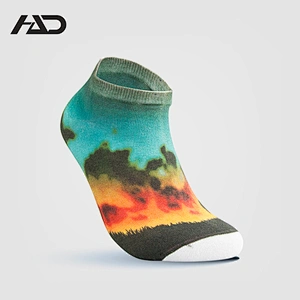 High Quality Cotton Unisex Custom Design Colorful Digital Print Ankle Socks