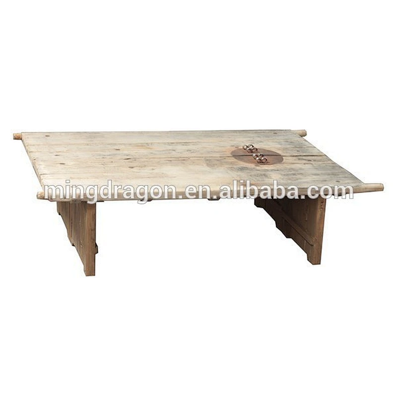 Chinese antique wood door top coffee table