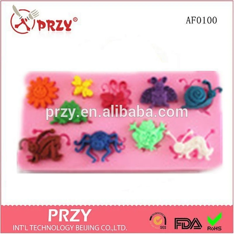 cake decorating fondant silicone mold insect Mold