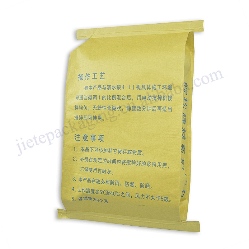 Construction use 25kg kraft paper plastic composite bag for cement,mortar,tile adhesive and wall putty powder