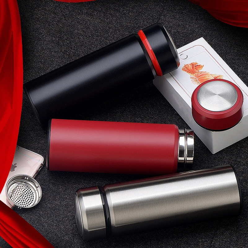 China Supplier in-Stock Vacuum Flask Customized Logo Business Water Bottle Double Wall Stainless Steel Vacuum Cup