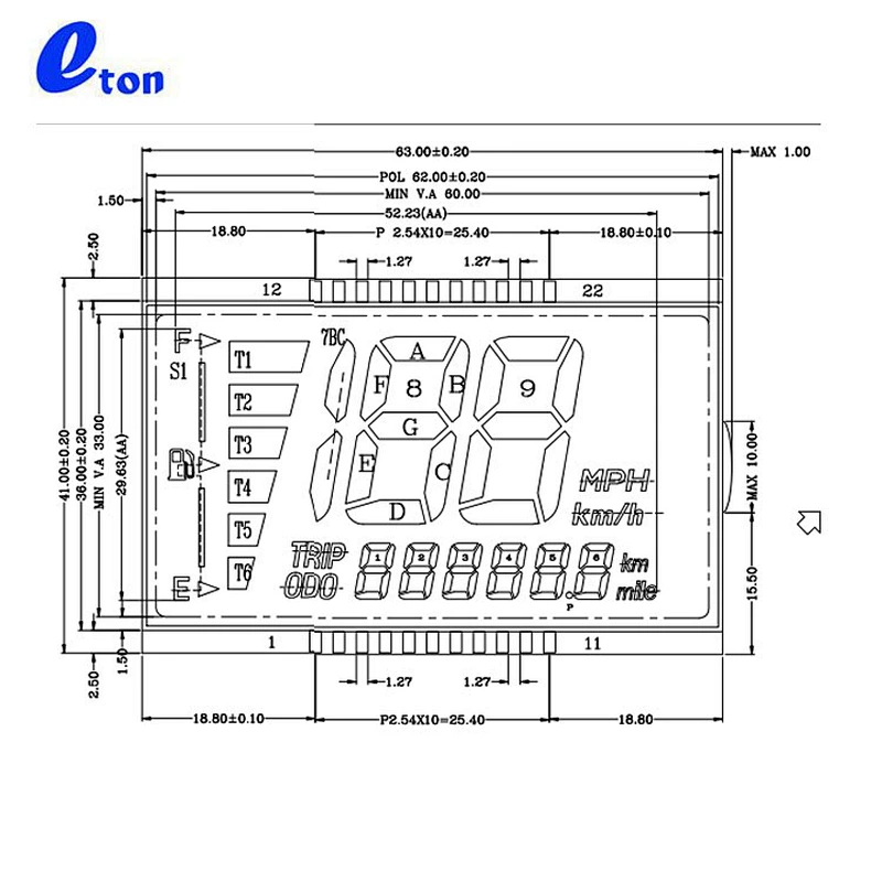 TN lcd display panels for motorbike