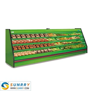 New Design Supermarket Open Vegetable Showcase Cooler and Curtain Showcase
