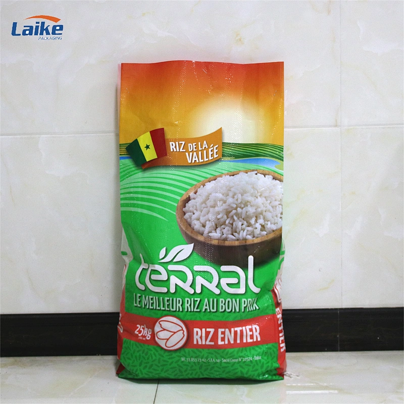 Custom print rice packaging bag 50kg 25kg with logo plastic woven bag pp woven bag for rice flour