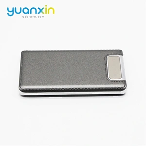 Leather Style Dual Port LED Light 8000 mAh Portable Charger Mobile Power Bank