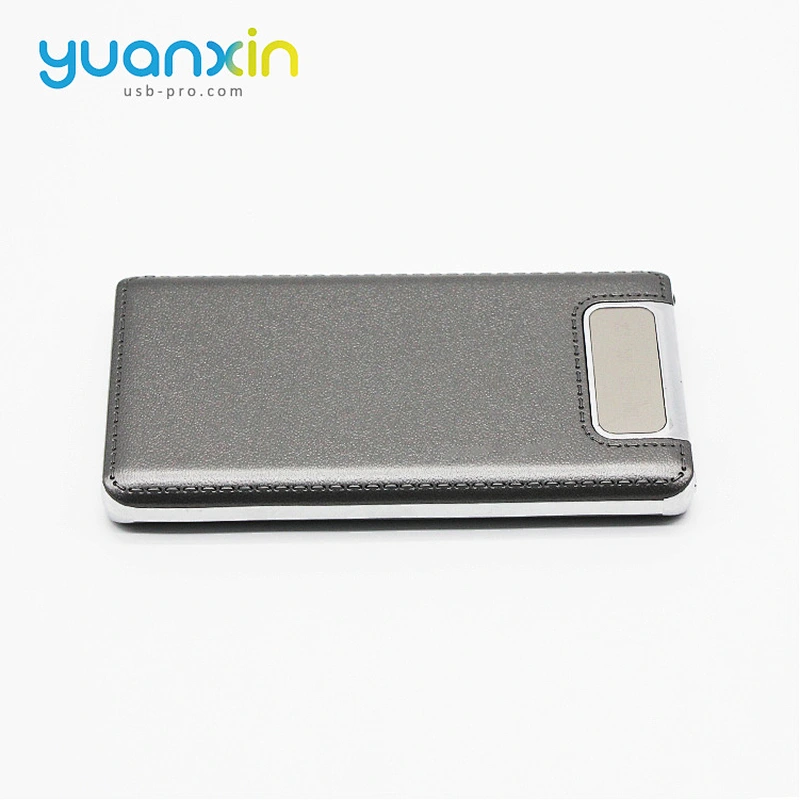 Leather Style Dual Port LED Light 8000 mAh Portable Charger Mobile Power Bank