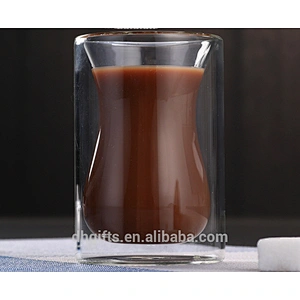 2018 Borosilicate glass factory 170ML double wall handblowm coffee mug for ladies gifts