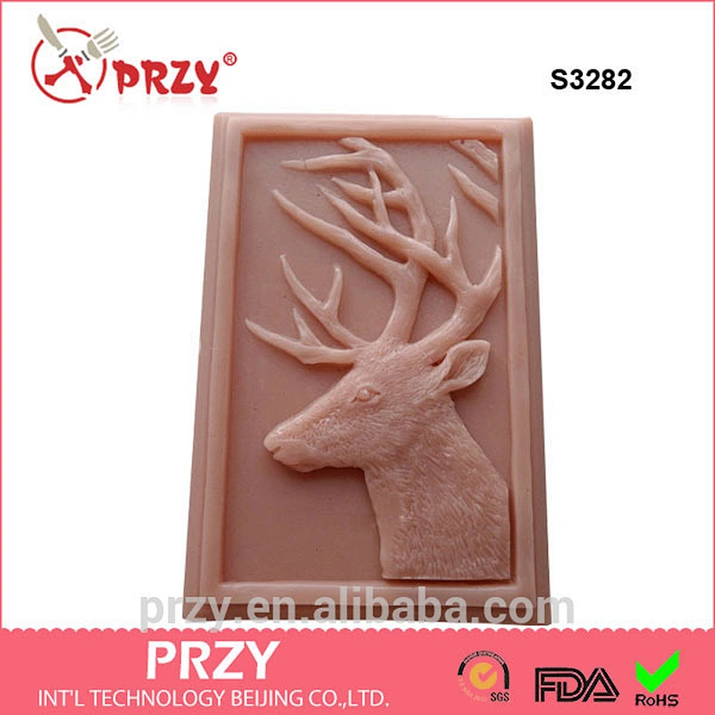 S3282 Whitetail Deer Big Buck Handcrafted Novelty Soap mold Christmas deer silicone mold