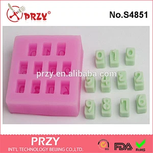 S4851 Beautiful Numbers 3D Silicone Mold chocolate Cake Decorating Fondant Mold