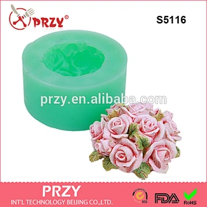 S5116 Rose group soap mold flower silicone candle mold resin mold