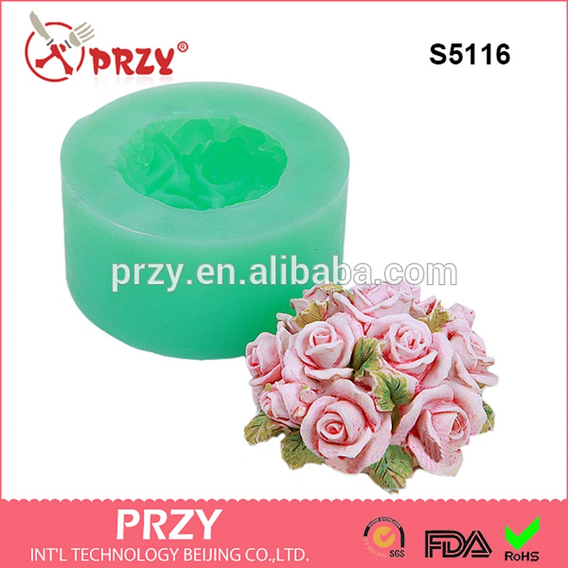 S5116 Rose group soap mold flower silicone candle mold resin mold