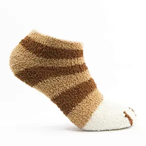 baby colorful double cuff pompoms thick cotton winter socks