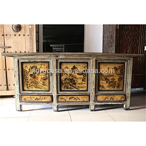 3 door 3 drawer cabinet chinese old sideboard antique furniture white frame cabinet
