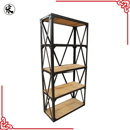 Retro used wood vintage Industrial Storage Metal Furniture