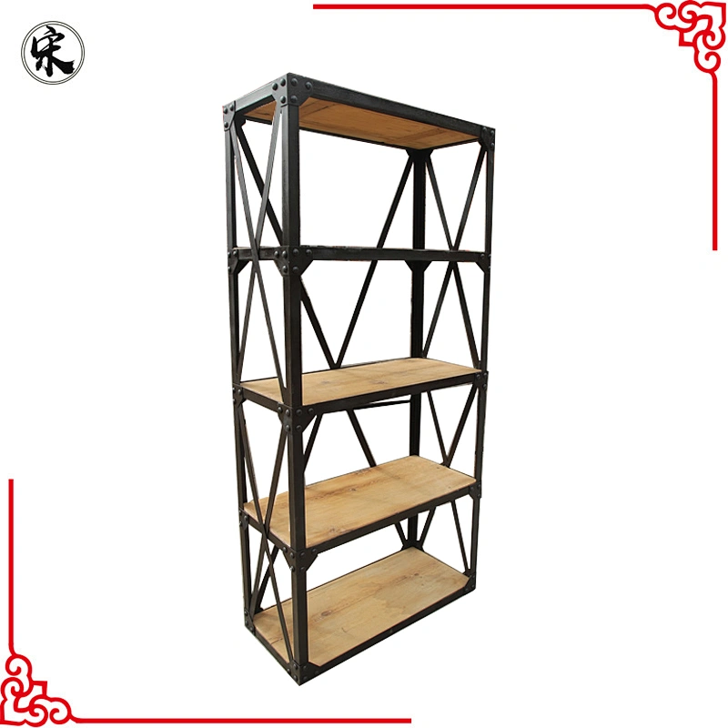 Retro used wood vintage Industrial Storage Metal Furniture