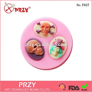 silicone Halloween Skull shaped fondant mold