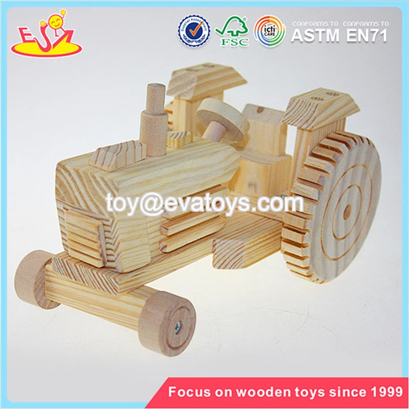 Wholesale high quality wooden truck toy newest wooden craft truck toy for kids W04A1 38