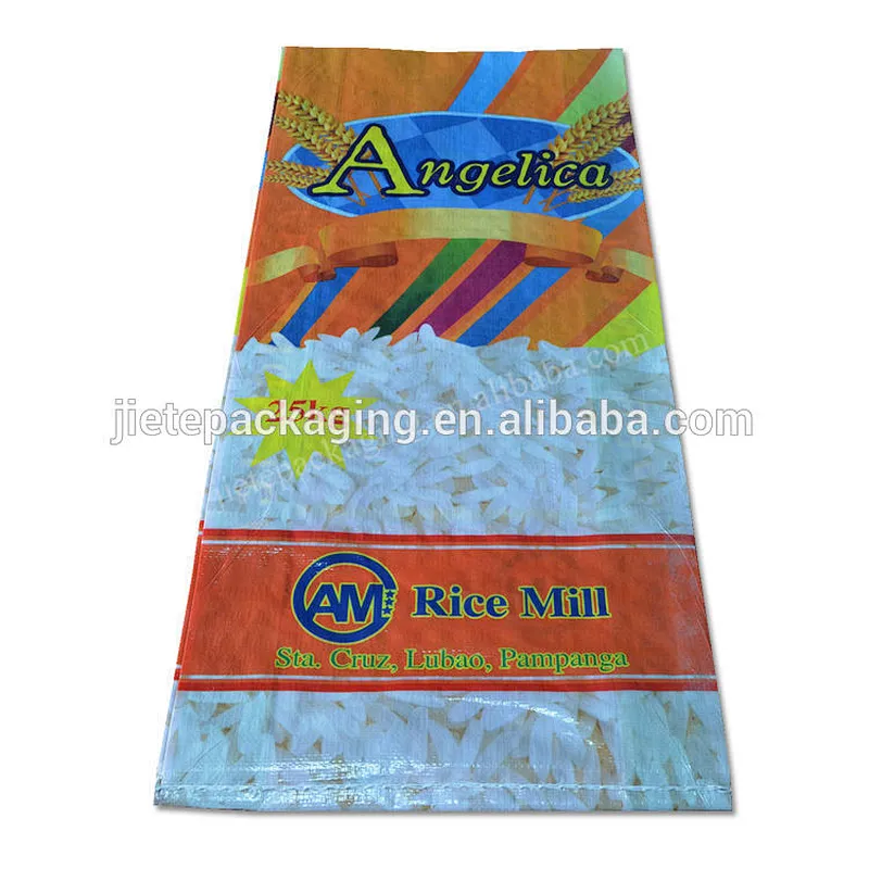 Agriculture use 25kg bopp laminated plastic pp woven rice packing bag export Philippines,Dubai