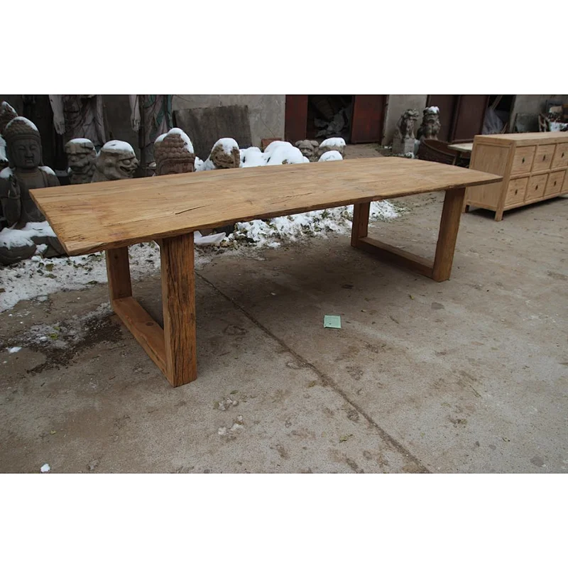 Chinese rustic dinning table U leg