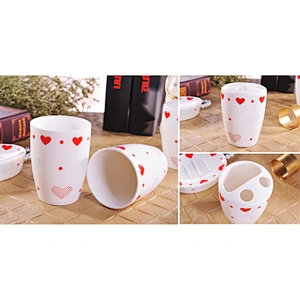 New product ideas 2019 bathroom shower set red heart pattern