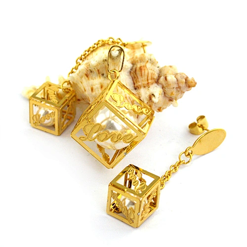 Elegant pearl jewelry set With Plated Gold Jewelry