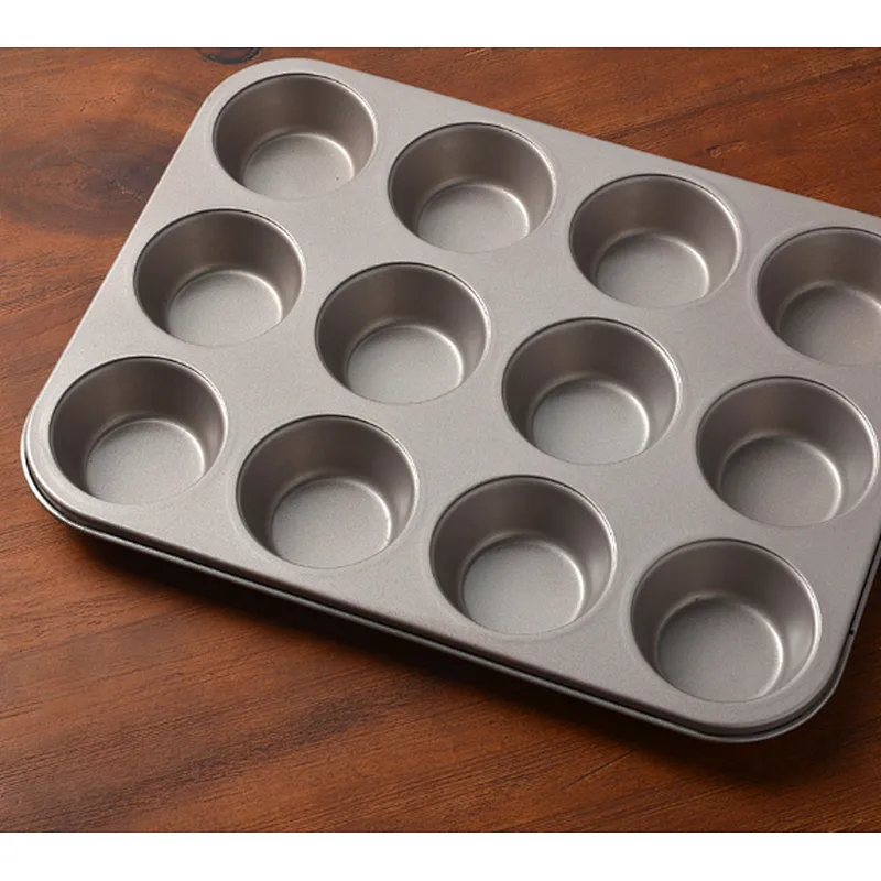 12 Cavity Round Small Cake Mold Paper Muffin Bakeware Cake Pan