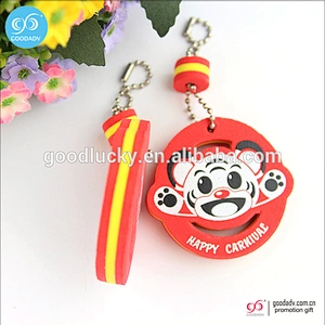 Guangzhou keychain manufacturers low price custom logo eva foam plastic key holders