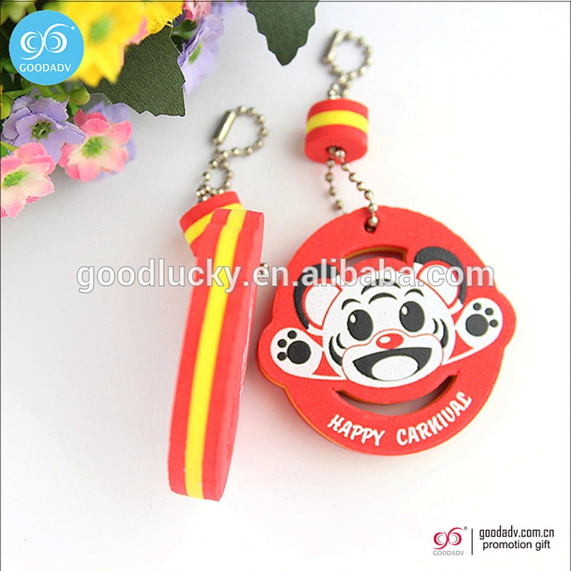 Guangzhou keychain manufacturers low price custom logo eva foam plastic key holders